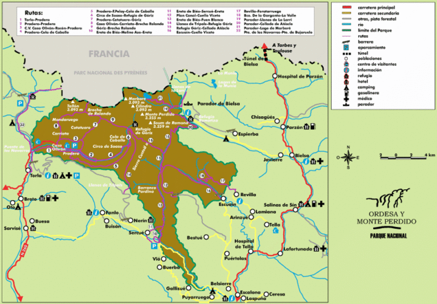 Mapa NP Ordesa a Monte Perdido, Ministerstvo pro ekologickou transformaci a demografickou výzvu