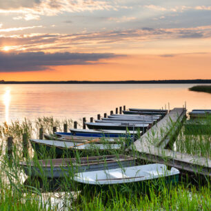 Joachimsthal: Lodě u mola na Grimnitzsee v Braniborsku © DZT/Francesco Carovillano