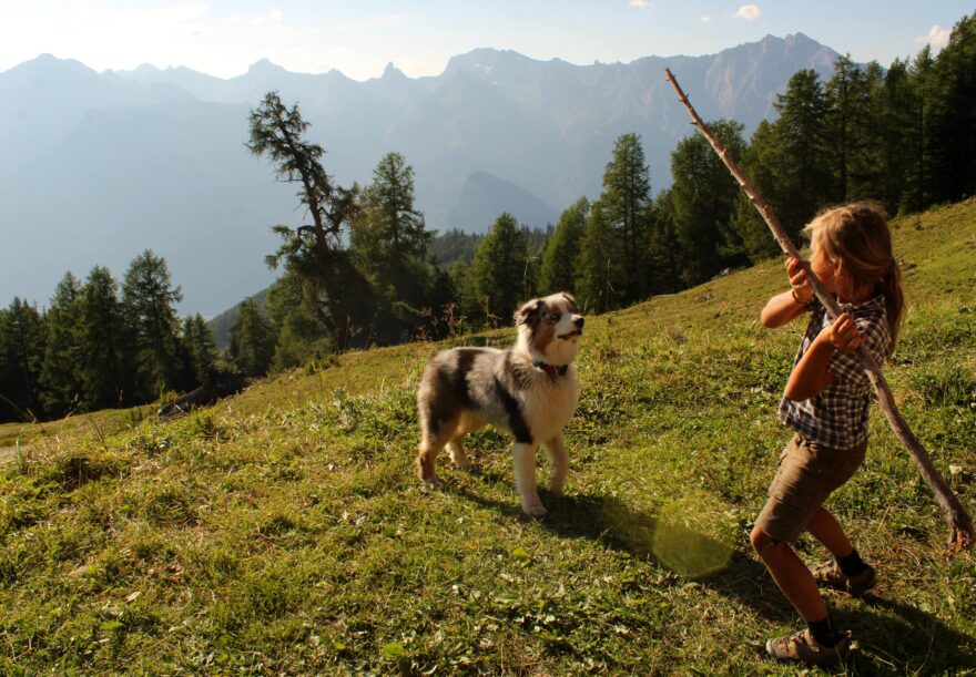 Švýcarsko s dětmi. Trek po loukách a chatách nad údolím Nendaz