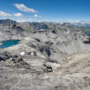 Výhled z Fuorcla Val Sassa, Švýcarsko