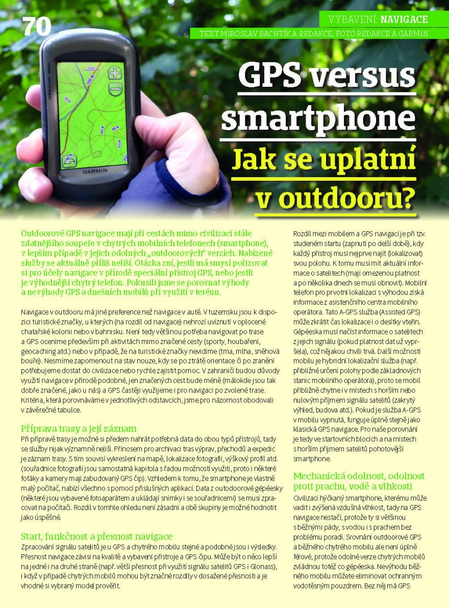 GPS vs. smartphone - Jak se uplatní v outdooru?