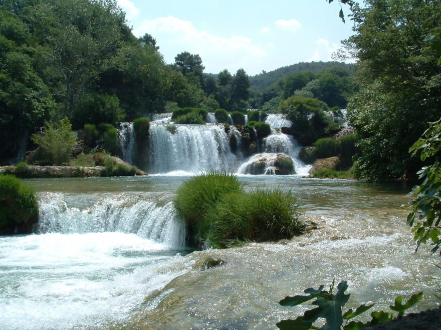 Kaskády na řece Krka, Národní park Krka, Chorvatsko