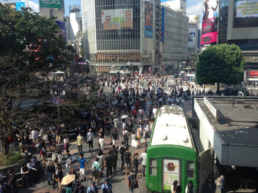 Shibuya a její světoznámý přechod, Tokio, Japonsko