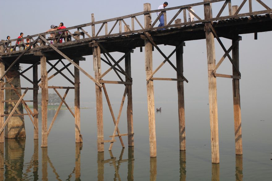 U Bein bridge, Mandalaj, Myanmar