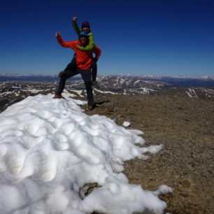 Na vrcholu St. Luis Peak 4273 m v pohoří San Juan v Coloradu.