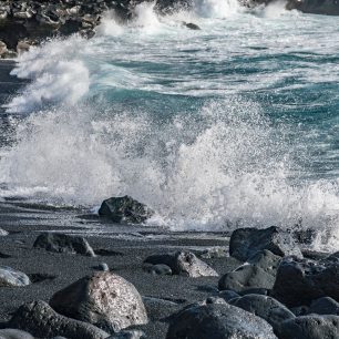 Černý písek, Timanfaya, Lanzarote, Kanárské ostrovy