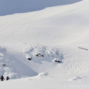 Za chvilku je doženeme - výstup ledovcem Storglacier, Švédsko