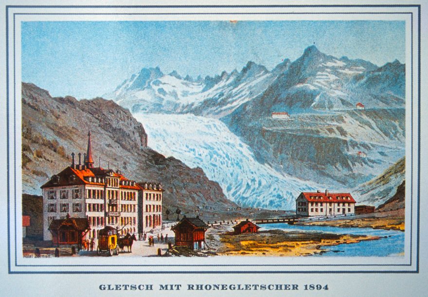 Rhônegletscher v roce 1894, Švýcarsko