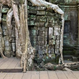 Mystickou atmosférou dýchá impozantní rozsáhlý chrámový komplex Ta Prohm