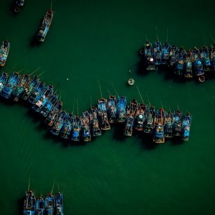 Tradiční rybářská vesnička u Mui Ne, Vietnam