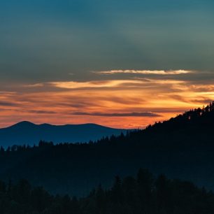 Západ slunce nad Karpaty