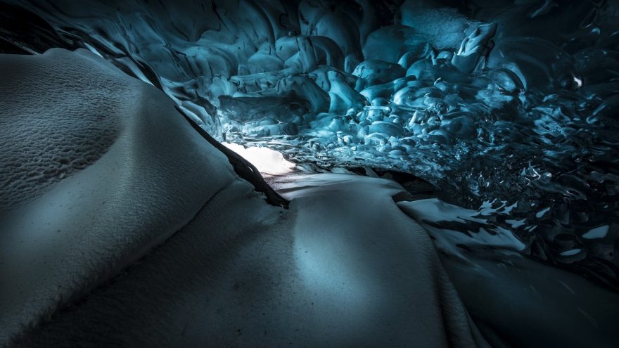 Fláajökull, západní strana led. Jazyka